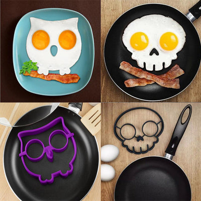 Moules en silicone hibou et pirate pour oeufs à la poëlle