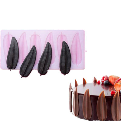 Moule silicone déco patisserie 6 plumes