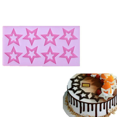 Moule silicone déco patisserie 8 étoiles