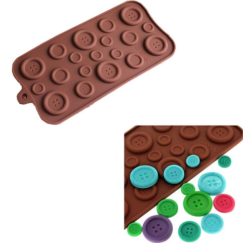 Moule silicone en forme de boutons de vêtements pour chocolat ou déco