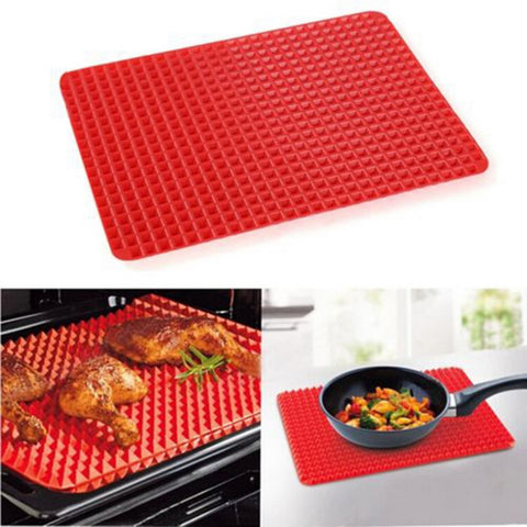 Tapis de cuisson en silicone mini pyramide pour des cuissons parfaites et sans contact avec la graisse idéal pour les régimes