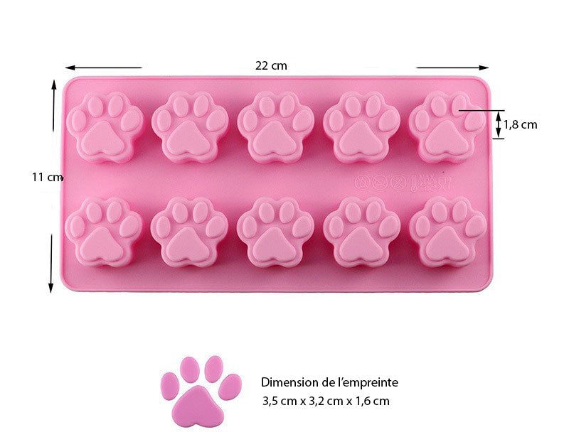Moules silicone pour 18 os et 10 pattes de chien. – Silicone-gourmet.com